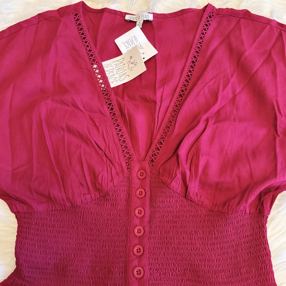 Patrons of Peace Deep rich burgundy Jumpsuit - Picture 4 of 5